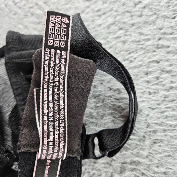 Victoria's Secret Bra Womens 32D Black Very Sexy Unlined Balconet Mesh Lingerie - Picture 10 of 15